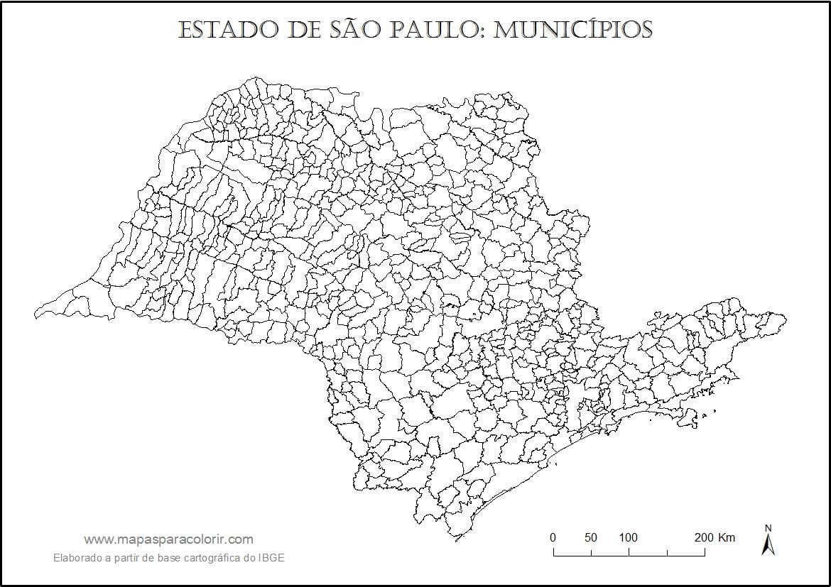 Kort over São Paulo jomfru - kommuner