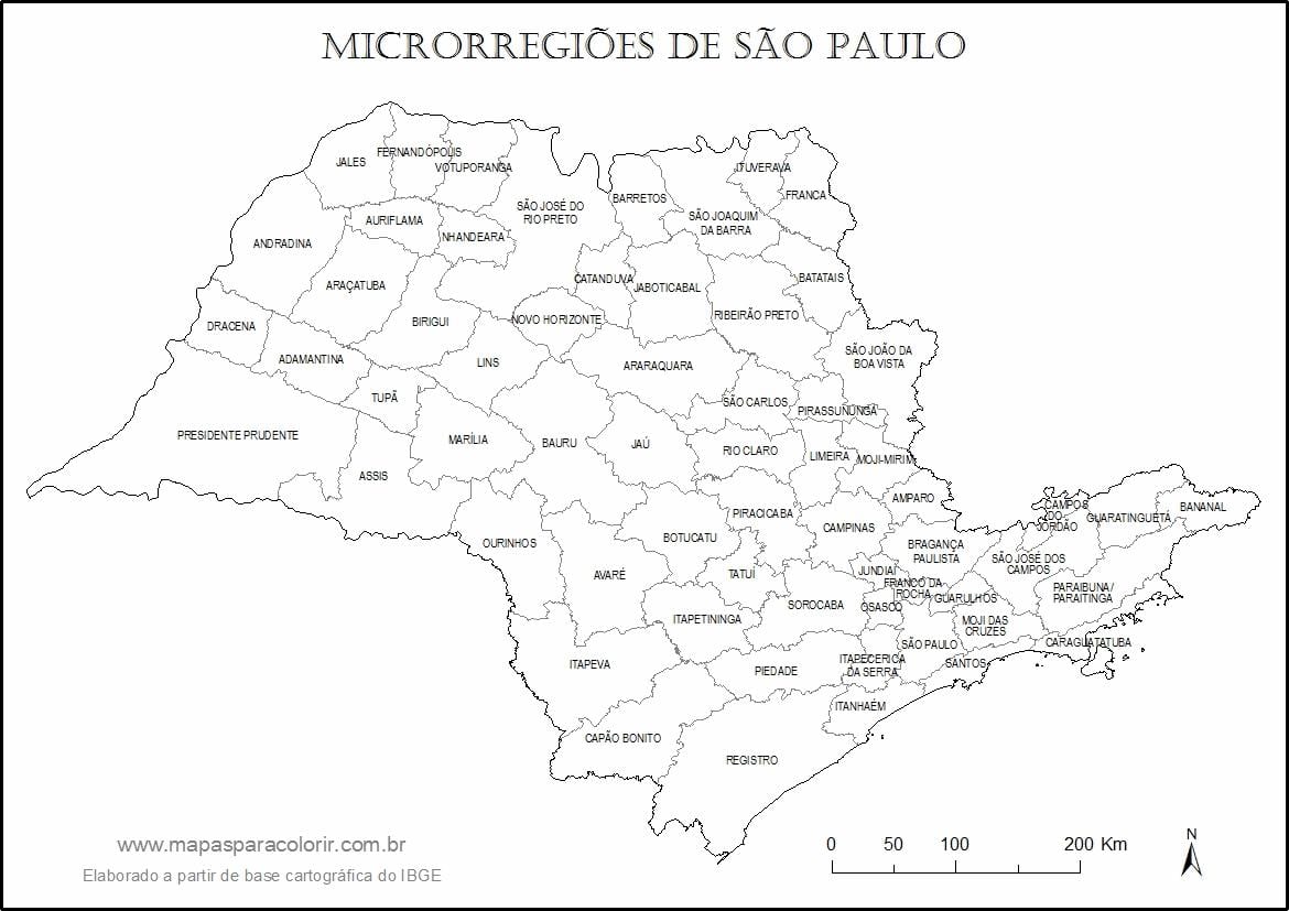 Kort over São Paulo jomfru - mikro-regioner