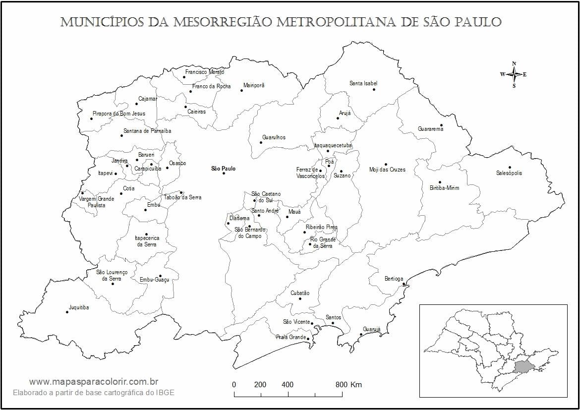 Kort over São Paulo jomfru
