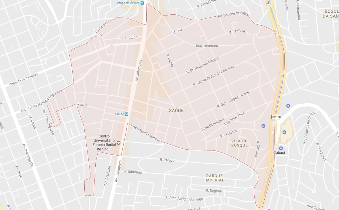Kort over Saúde São Paulo