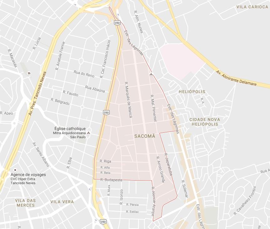 Kort over Sacomã São Paulo