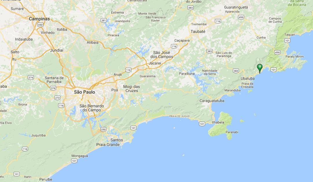 Kort over stranden Félix