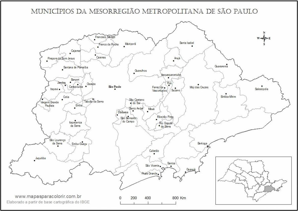 Kort over São Paulo jomfru