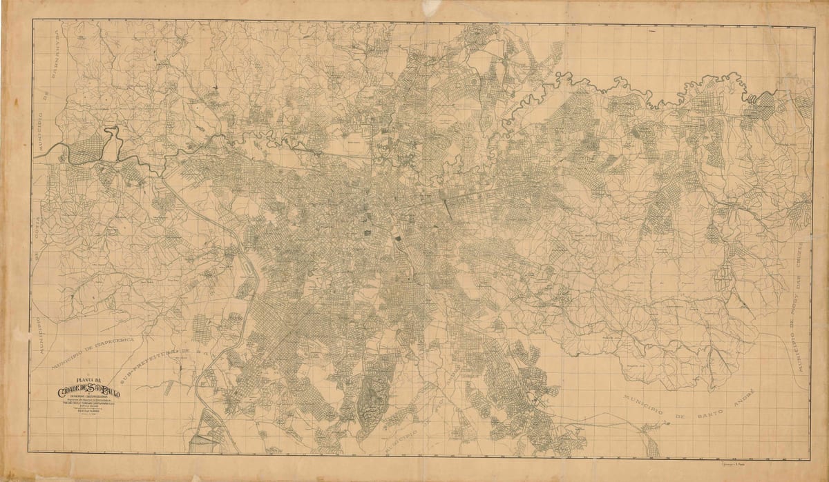 Kort over tidligere São Paulo - 1943