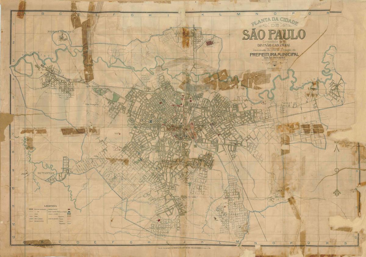 Kort over tidligere São Paulo - 1916