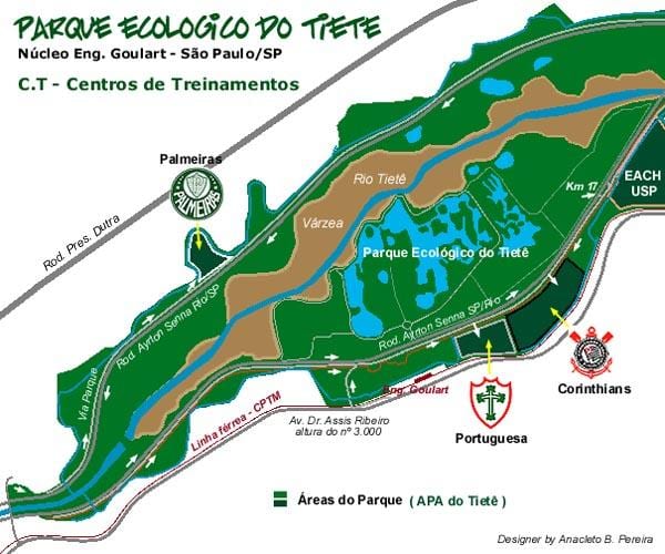 Kort over Tiete Økologiske Park