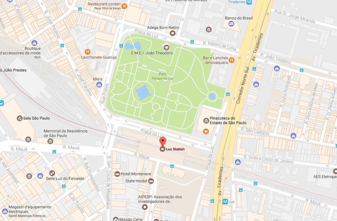 Kort togstationen la Luz, São Paulo