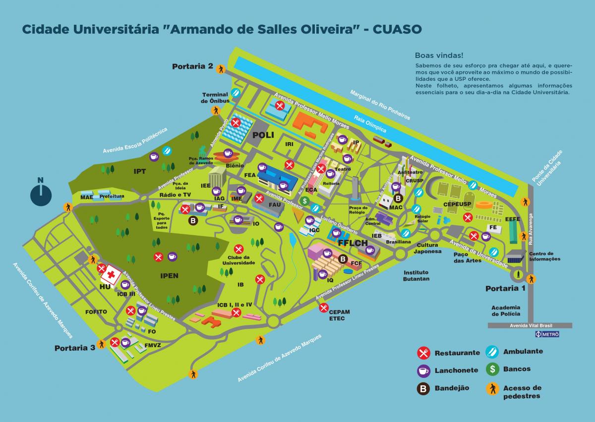 Kort over universitetet Armando de Salles Oliveira - CUASO