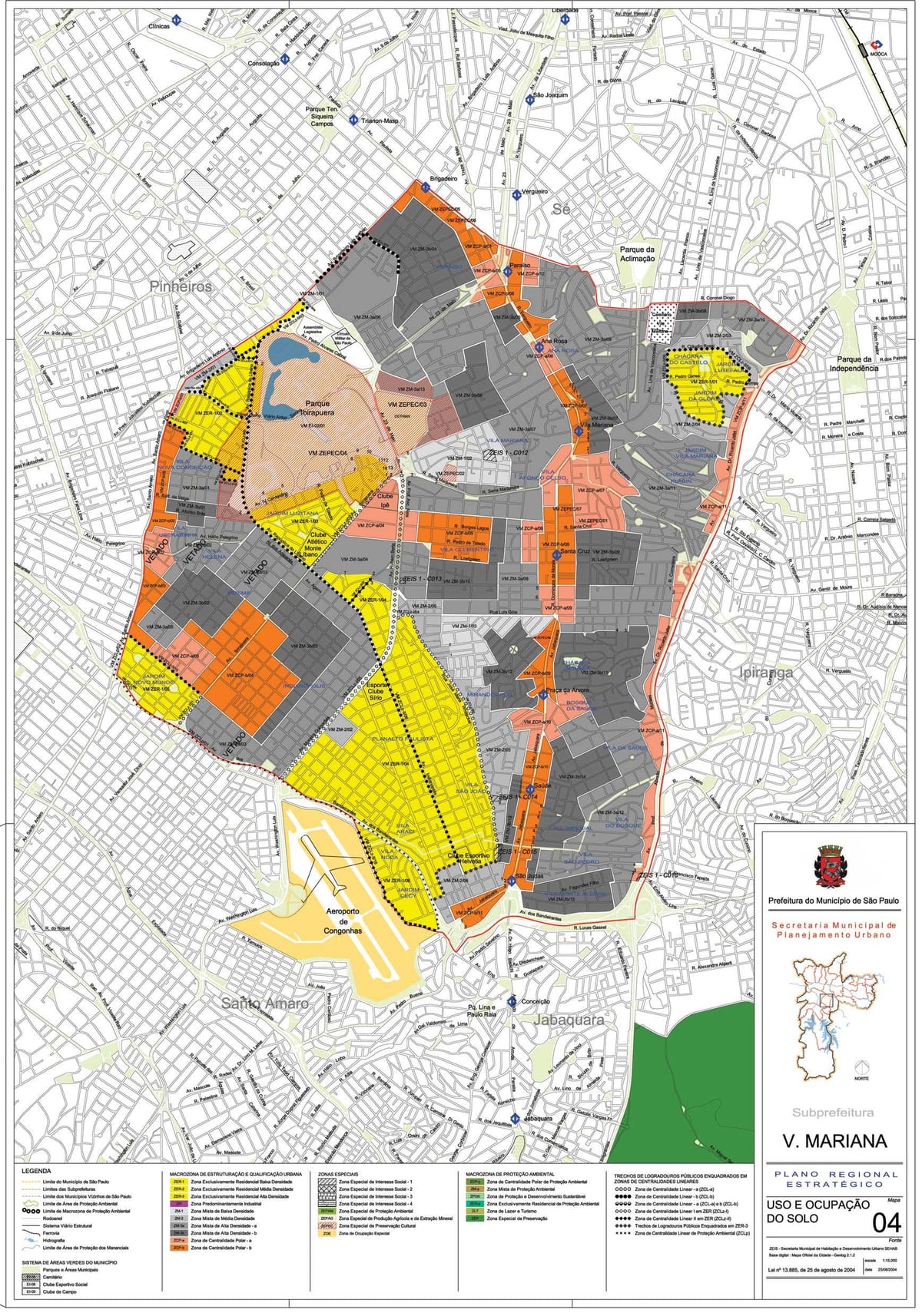 Kort Vila Mariana São Paulo - Besættelse af jord