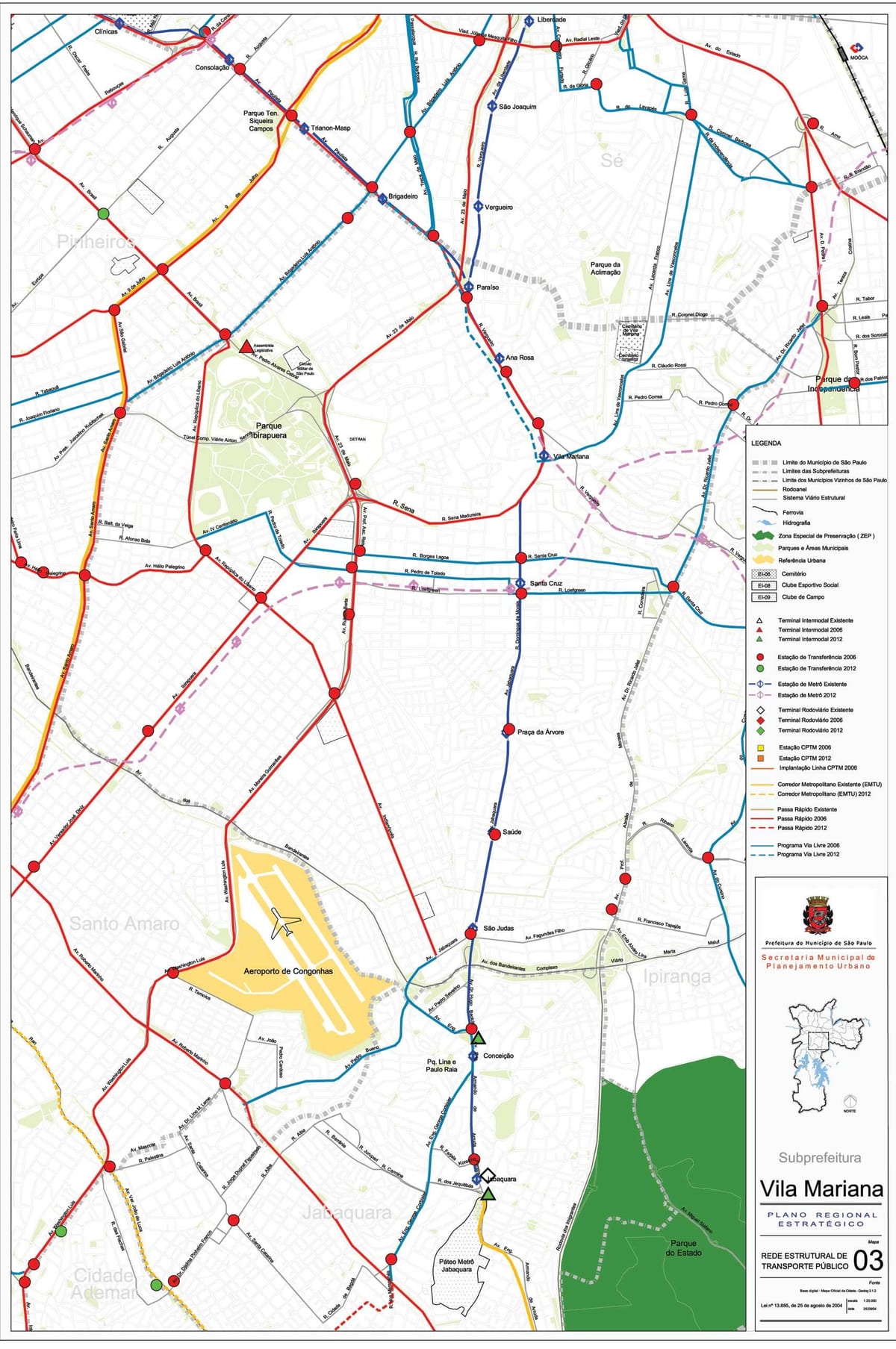 Kort Vila Mariana São Paulo - Offentlig transport