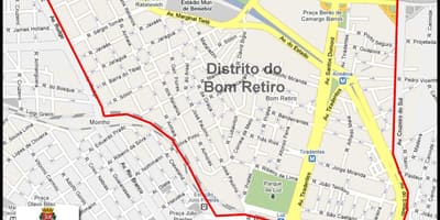 Kort over Bom Retiro São Paulo