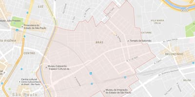 Kort over Brás São Paulo