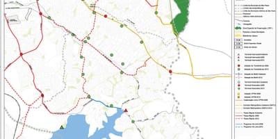 Kort over Cidade Ademar São Paulo - Offentlig transport