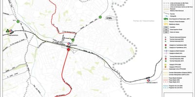 Kort over Guaianases São Paulo - Offentlig transport