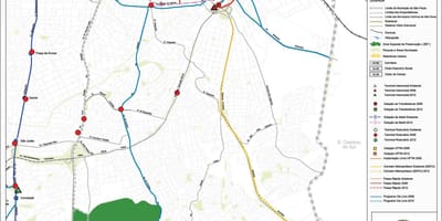 Kort over Ipiranga São Paulo - Offentlig transport