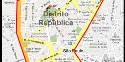 Kort over República, São Paulo