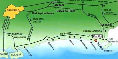 Kort over São Paulo strande