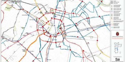 Kort over Sé São Paulo - Offentlig transport