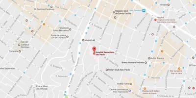 Kort over Samaritano São Paulo hospital