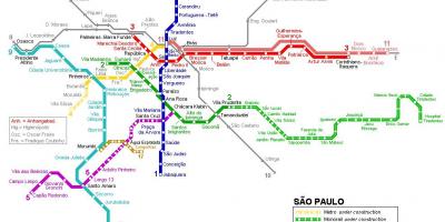Kort over São Paulo monorail