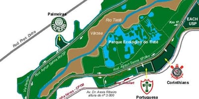 Kort over Tiete Økologiske Park