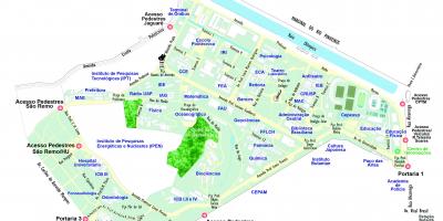 Kort over universitetet i São Paulo - USP
